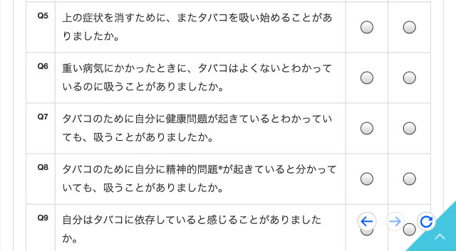 ニコチン依存症チェック